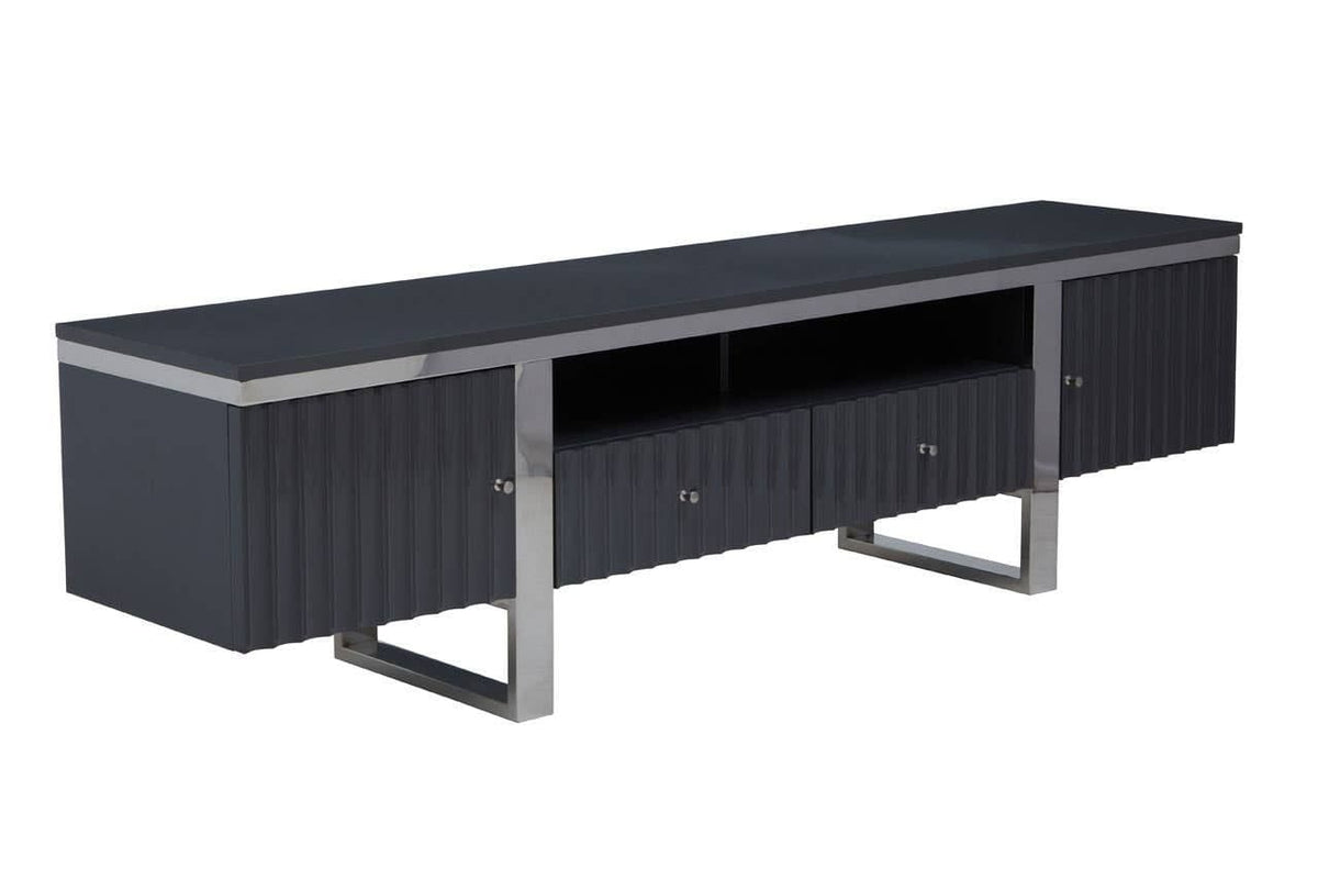 [EKM-AUTOGENERATED]Genoa Hi Gloss Grey Media Unit - Home Luxe Interior