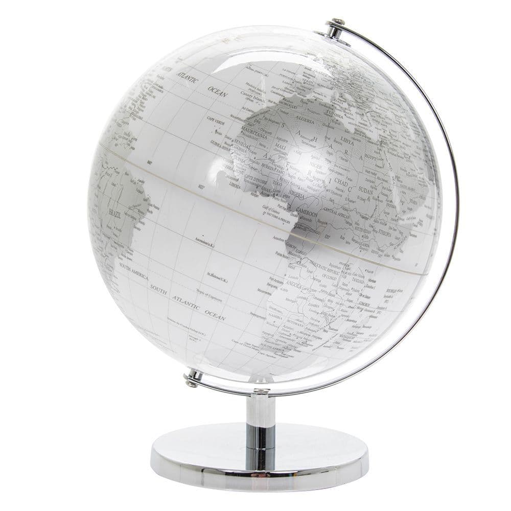 [EKM-AUTOGENERATED]Globe Rotating Silver & White