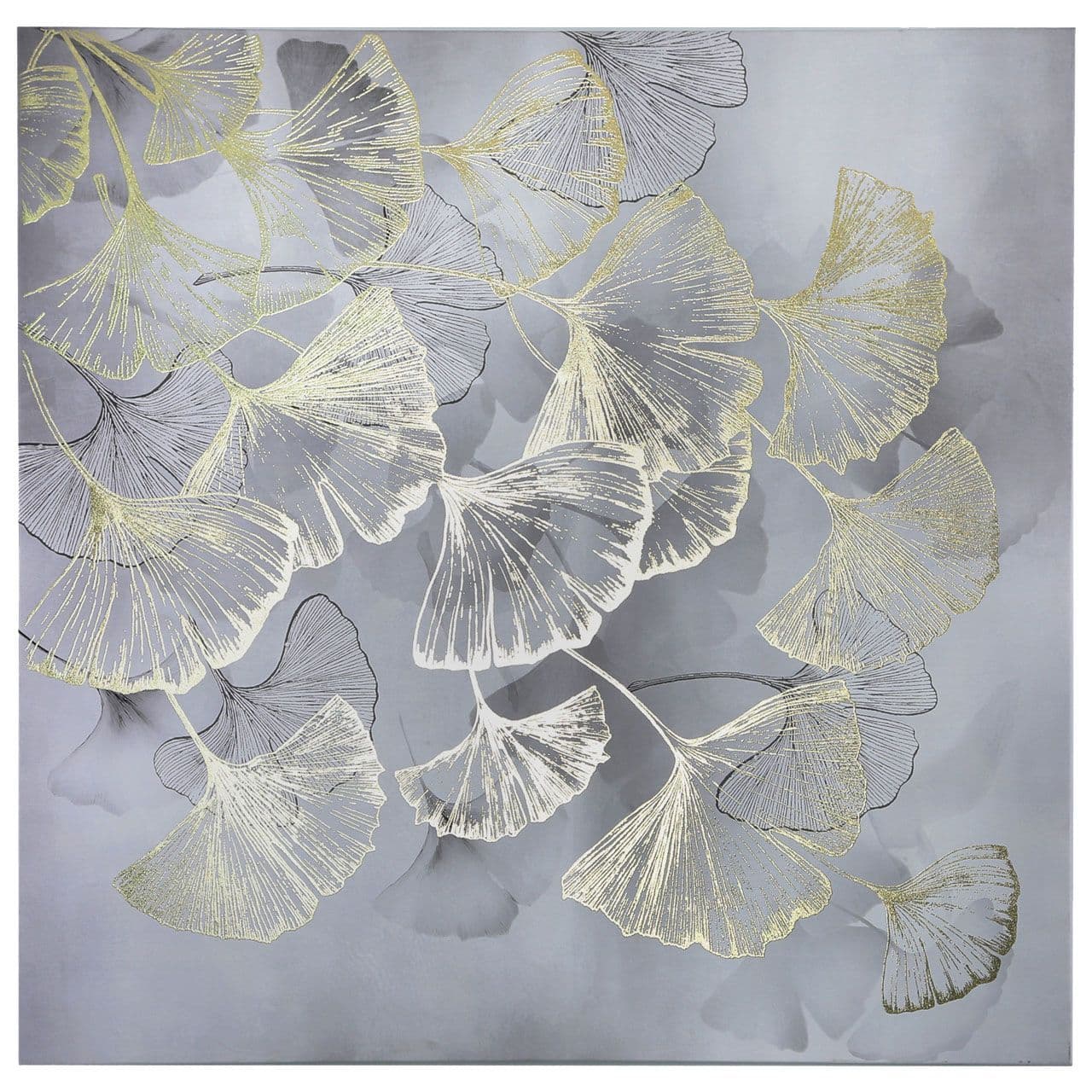 [EKM-AUTOGENERATED]Gold Gingko Leaf Canvas Wall Art