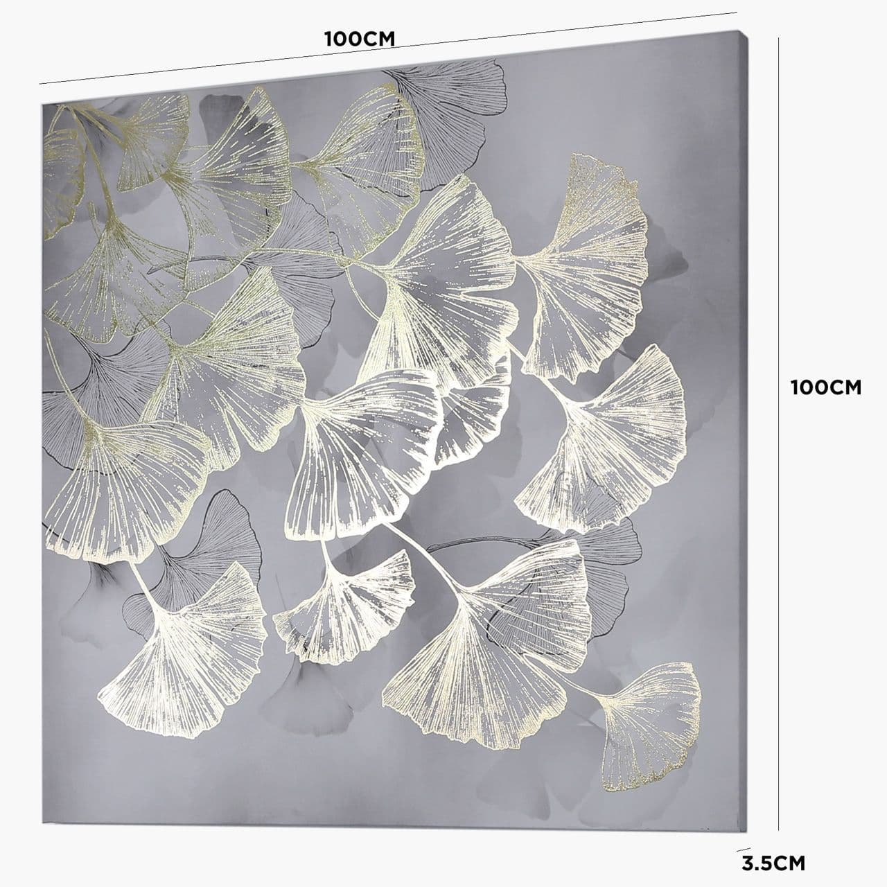 Gold Gingko Leaf Canvas Wall Art