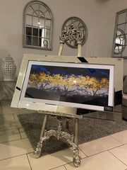 Golden Leaf Trees Wall Art Mirror Frame 115Cm X 65Cm