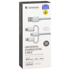 Goodmans 3-in-1 Charging & Sync Cable