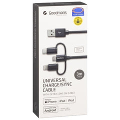 Goodmans 3-in-1 Charging & Sync Cable