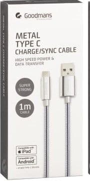 Goodmans USB Type C Metal Charge & Sync Cable