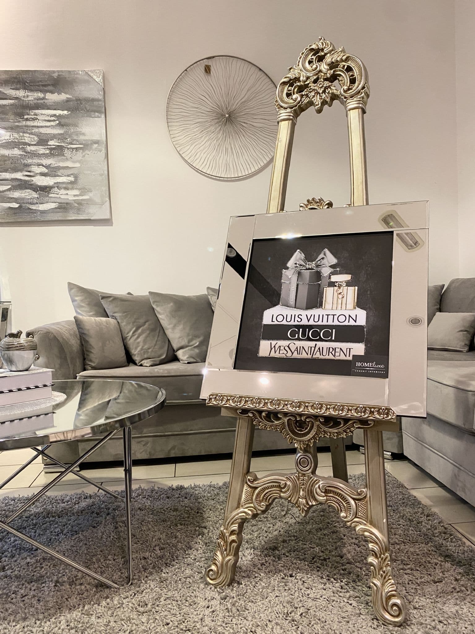 [EKM-AUTOGENERATED]Grey Giftbox Bookstack Wall Art Mirror Frame