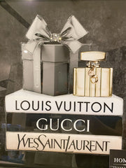 Grey Giftbox Bookstack Wall Art Mirror Frame