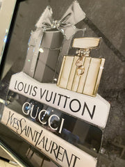 Grey Giftbox Bookstack Wall Art Mirror Frame