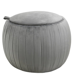 [EKM-AUTOGENERATED]Grey Round Storage Stool With Lid