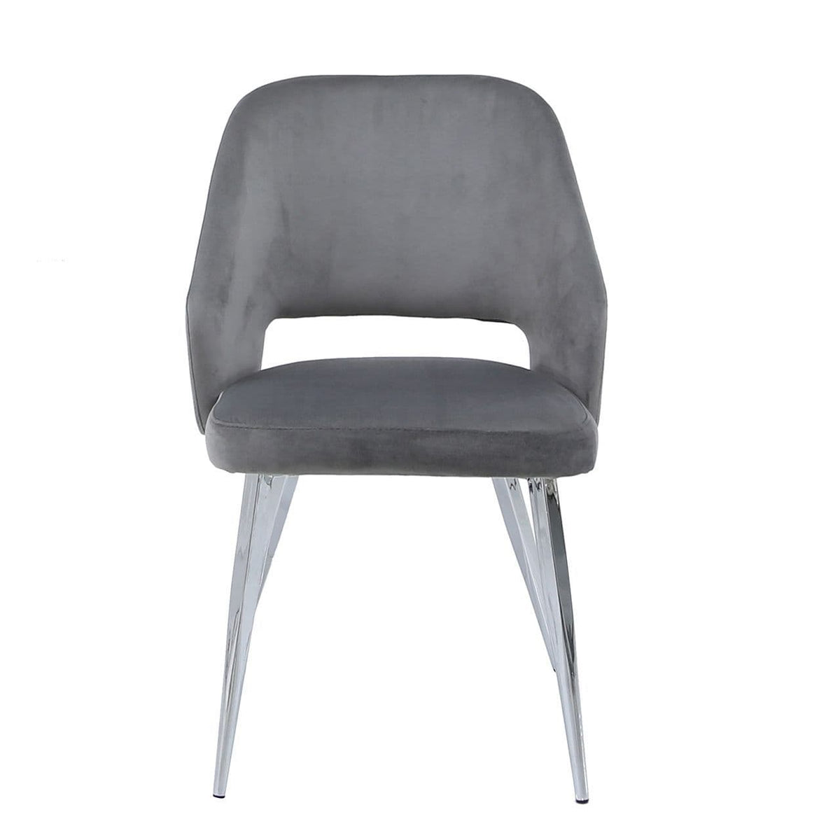 [EKM-AUTOGENERATED]Grey Velvet & Chrome Dining Chair