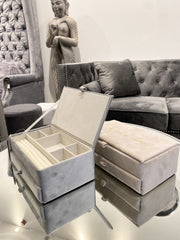 Grey Wedding Jewellery Box With Quote