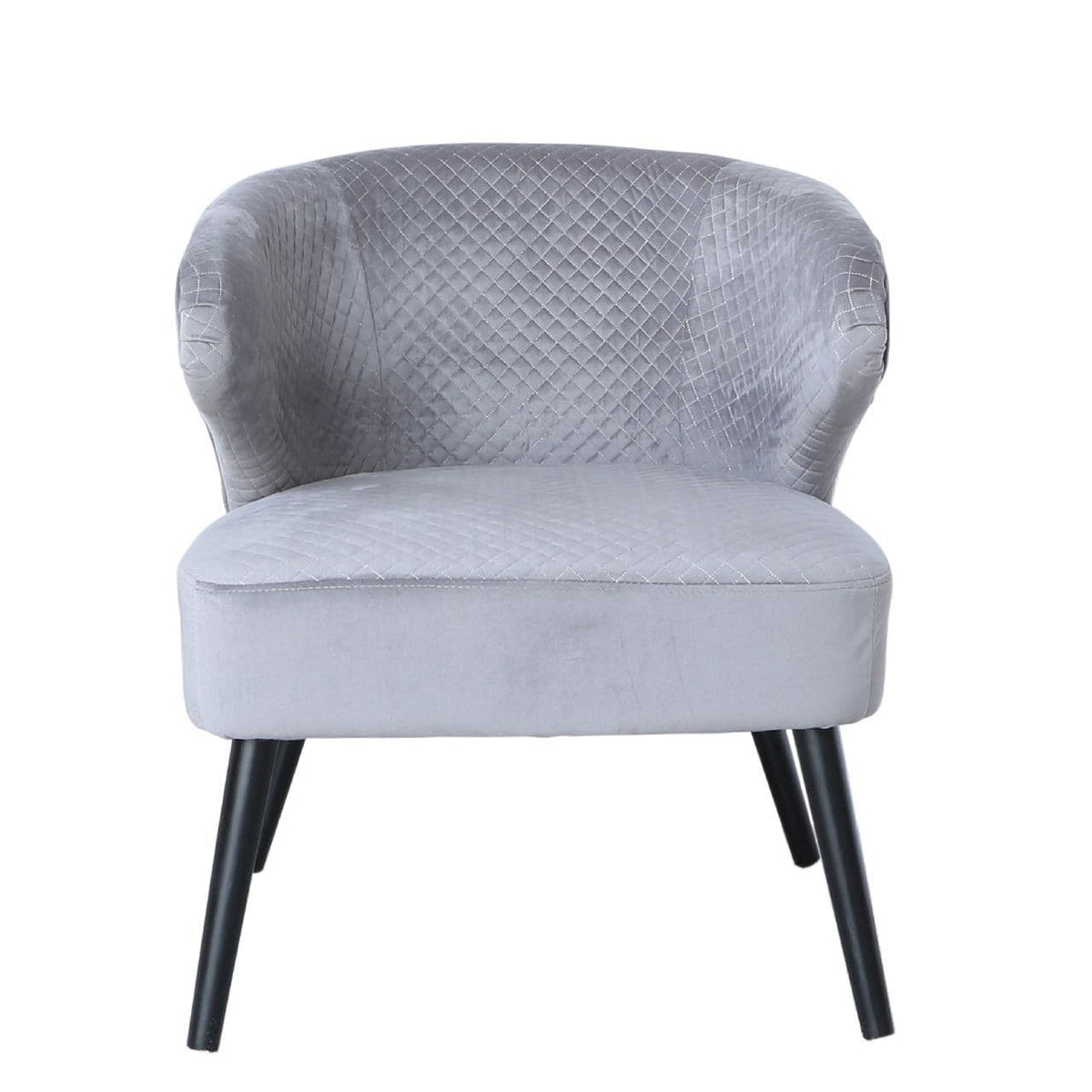 [EKM-AUTOGENERATED]Grey Wingback Quilted Velvet Easy Chair