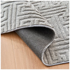 Greek Style Grey Rug 160x230cm | Washable Anti-Slip Living Room Carpet
