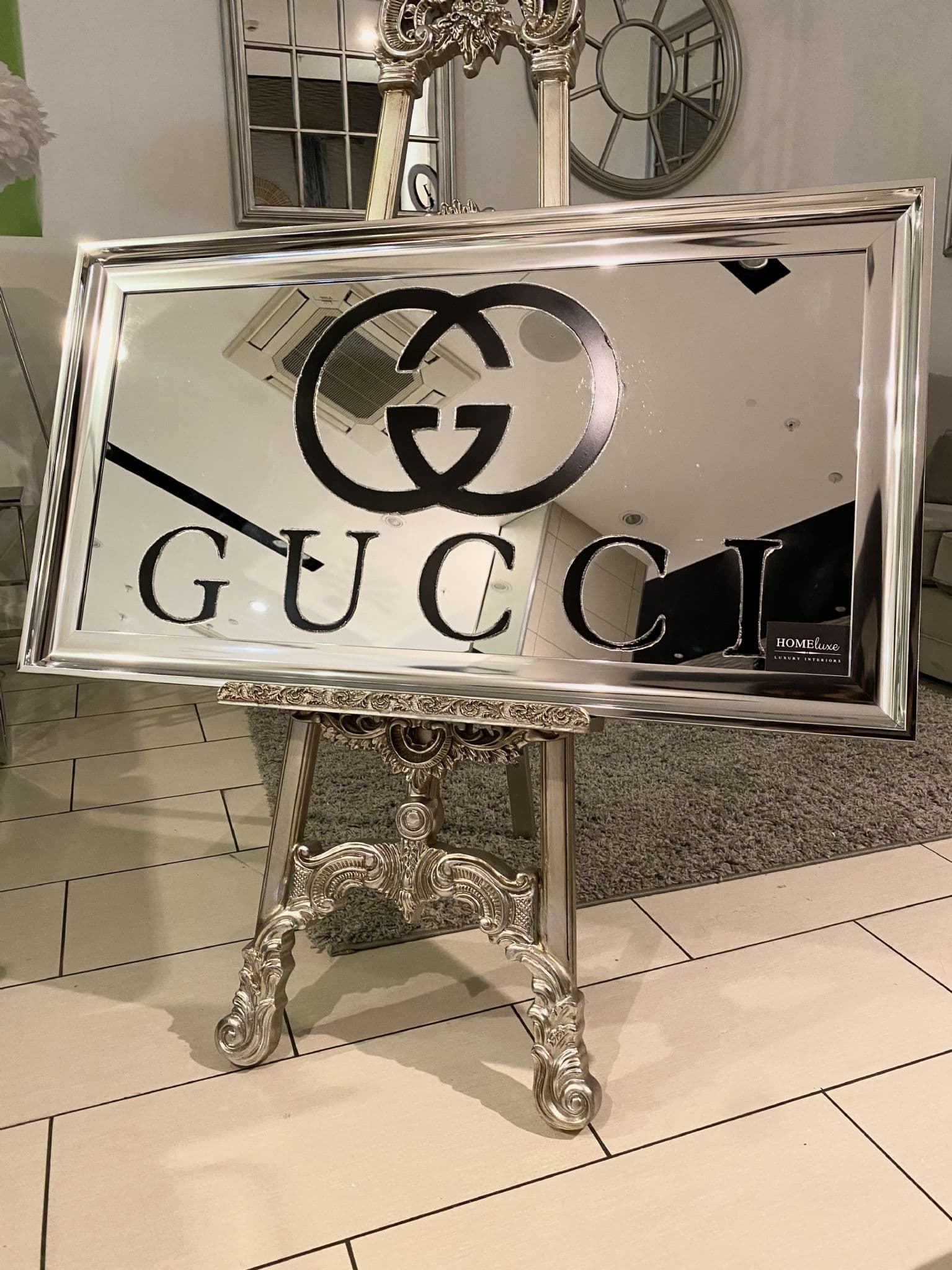 [EKM-AUTOGENERATED]Gucci Signature Mirror Wall Art Chome Step Frame 115Cm X 65Cm