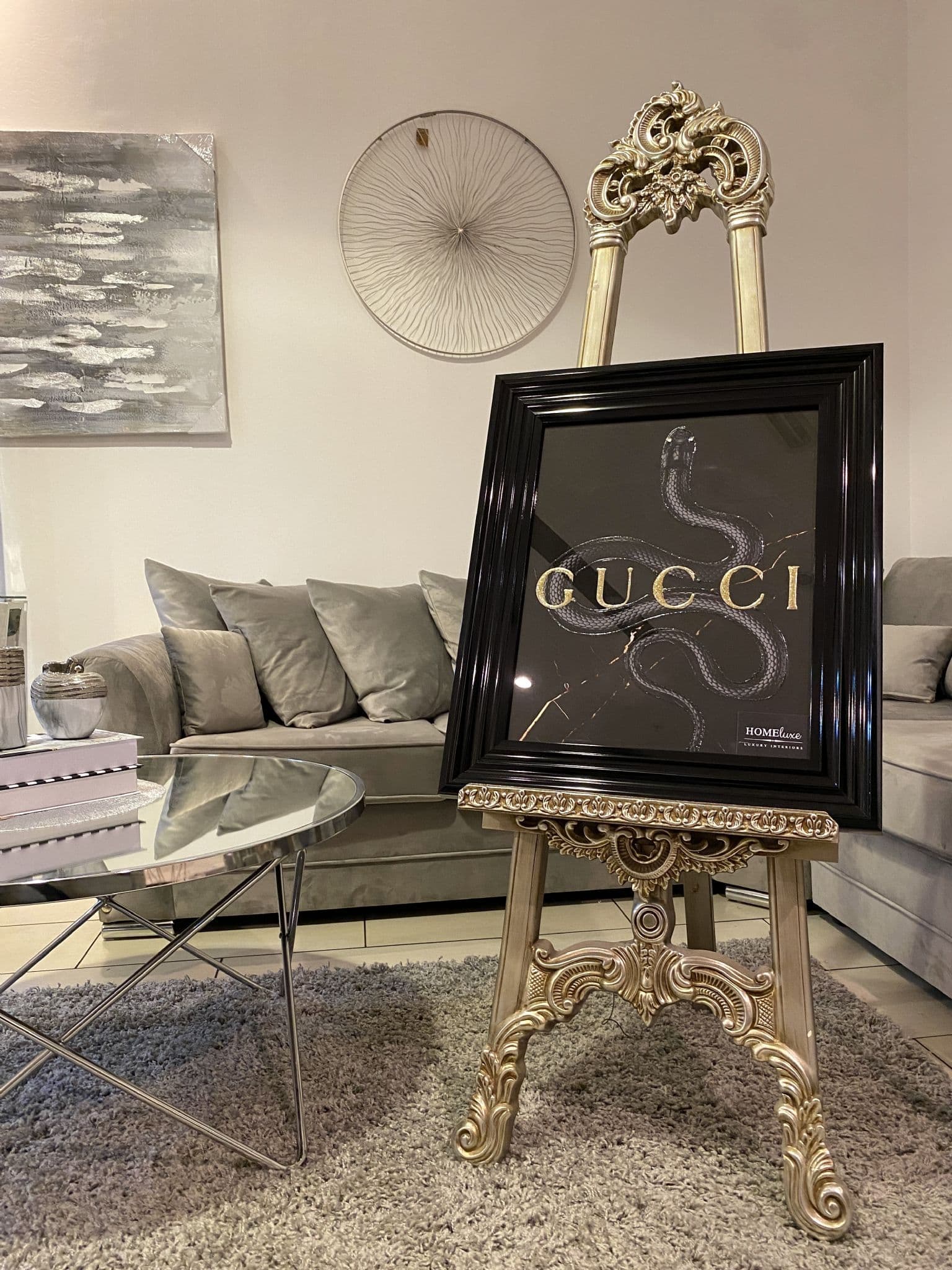 [EKM-AUTOGENERATED]Gucci Snake Wall Art With Black Step Frame