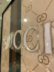 Gucci Stripe Designer Wall Art Mirror Frame 55Cm X 55Cm