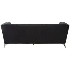 Hansa Three Seater Black Velvet Sofa