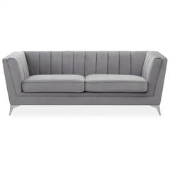 [EKM-AUTOGENERATED]Hansa Three Seater Grey Velvet Sofa