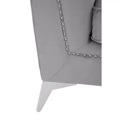 Hansa Three Seater Grey Velvet Sofa