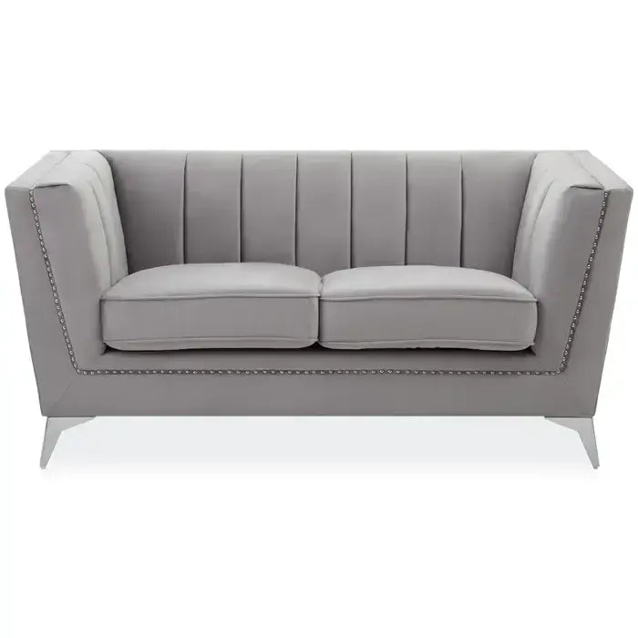 [EKM-AUTOGENERATED]Hansa Two Seater Grey Velvet Sofa