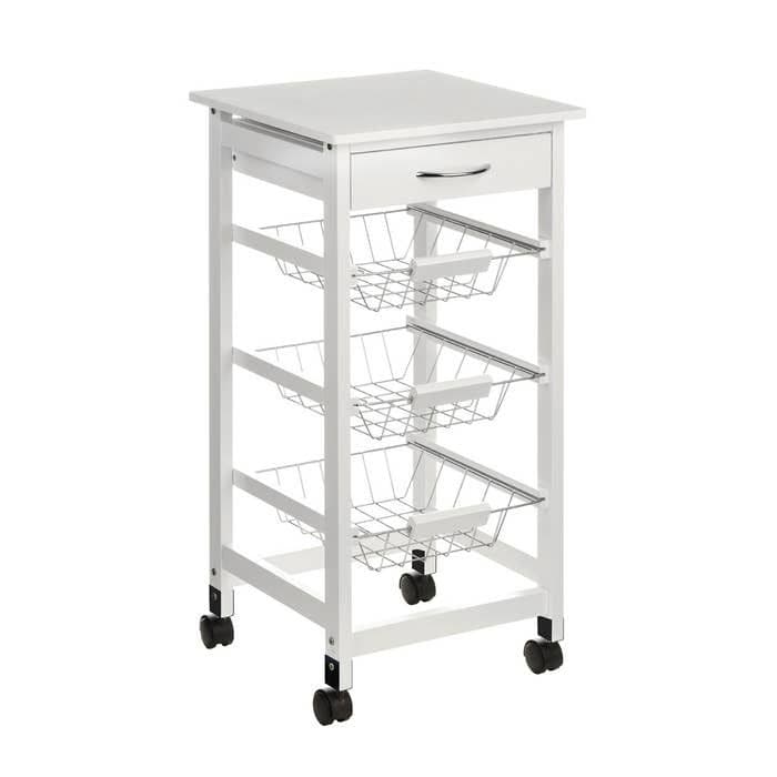 [EKM-AUTOGENERATED]Harlow Glenn White Veneer Finish Kitchen Trolley Home Luxe Interior