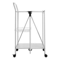 Harlow White Rectangular Folding Kitchen Trolley  Home Luxe Interior