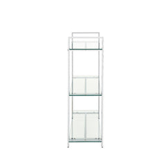 Harry 113cm Chrome and Clear Glass 3 Tier Display Unit