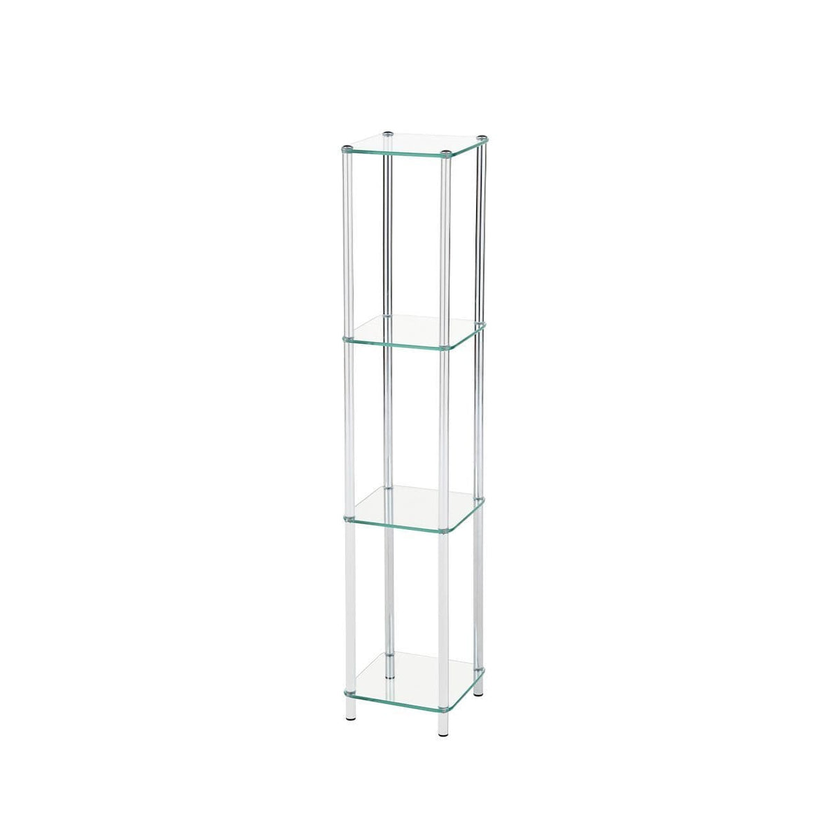 [EKM-AUTOGENERATED]Harry 1268cm Slim Chrome and Clear Glass 4 Tier Display Unit