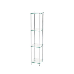 [EKM-AUTOGENERATED]Harry 1268cm Slim Chrome and Clear Glass 4 Tier Display Unit