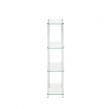Harry 126.8cm Slim Chrome and Clear Glass 4 Tier Display Unit