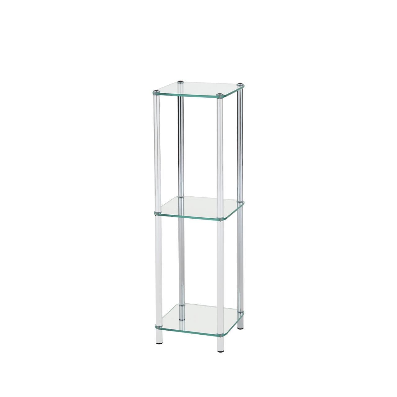 [EKM-AUTOGENERATED]Harry 864cm Slim Chrome and Clear Glass 3 Tier Display Unit