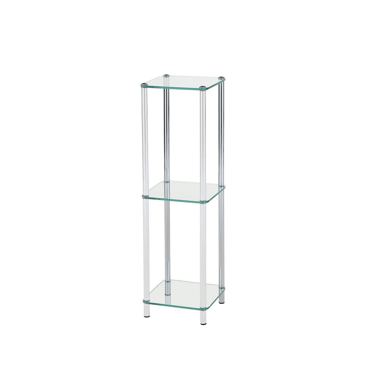 [EKM-AUTOGENERATED]Harry 864cm Slim Chrome and Clear Glass 3 Tier Display Unit