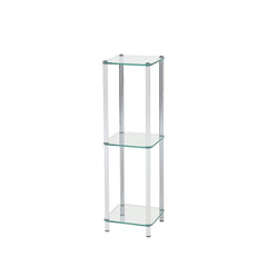 [EKM-AUTOGENERATED]Harry 864cm Slim Chrome and Clear Glass 3 Tier Display Unit