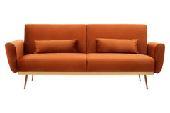 [EKM-AUTOGENERATED]Hatton Burnt Orange Velvet Sofa Bed