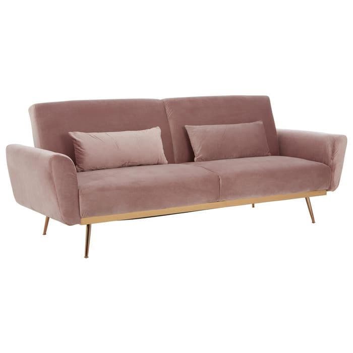 [EKM-AUTOGENERATED]Hatton Pink Velvet Sofa Bed Home Luxe Interior