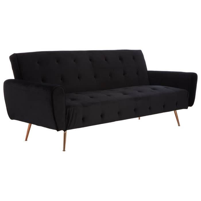 [EKM-AUTOGENERATED]Hayton Black Velvet Sofa Bed Home Luxe Interior
