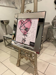 Heart Balloon Pink Perfume Wall Art Mirror Frame