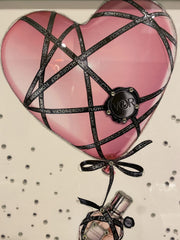 Heart Balloon Pink Perfume Wall Art Mirror Frame