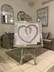[EKM-AUTOGENERATED]Hearts Diamond With Glasses Wall Art Chrome Step Frame 85Cm X 85Cm