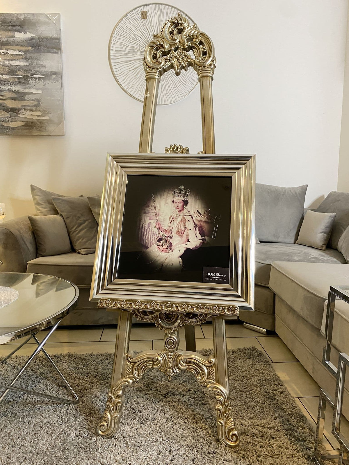 [EKM-AUTOGENERATED]Her Majesty The Queen Coronation With Chrome Frame 55Cm X 55Cm