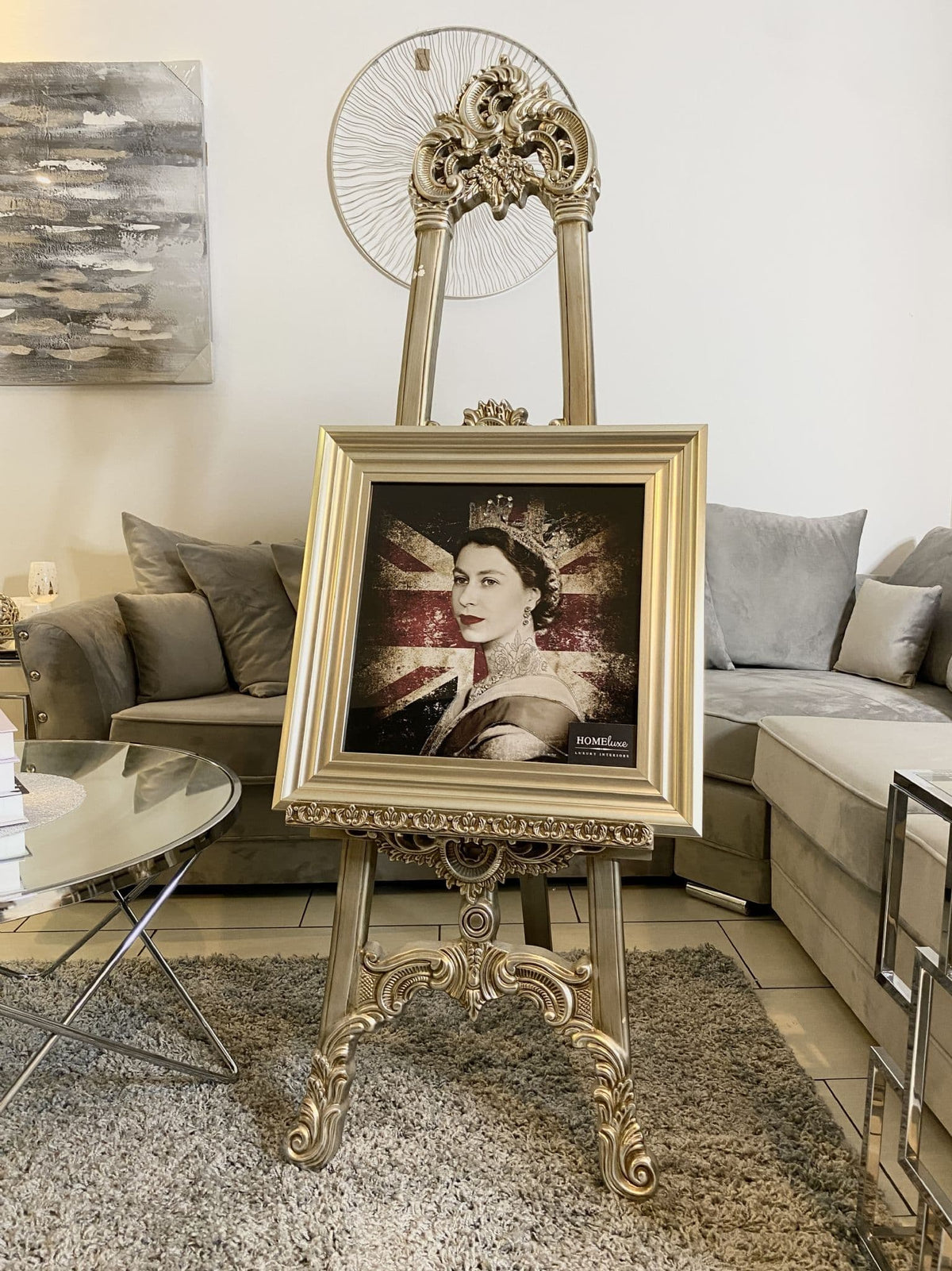 [EKM-AUTOGENERATED]Her Majesty The Queen Portrait With Golden Frame 55Cm X 55Cm