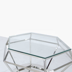 Hexagon Coffee Table  Stainless Steel