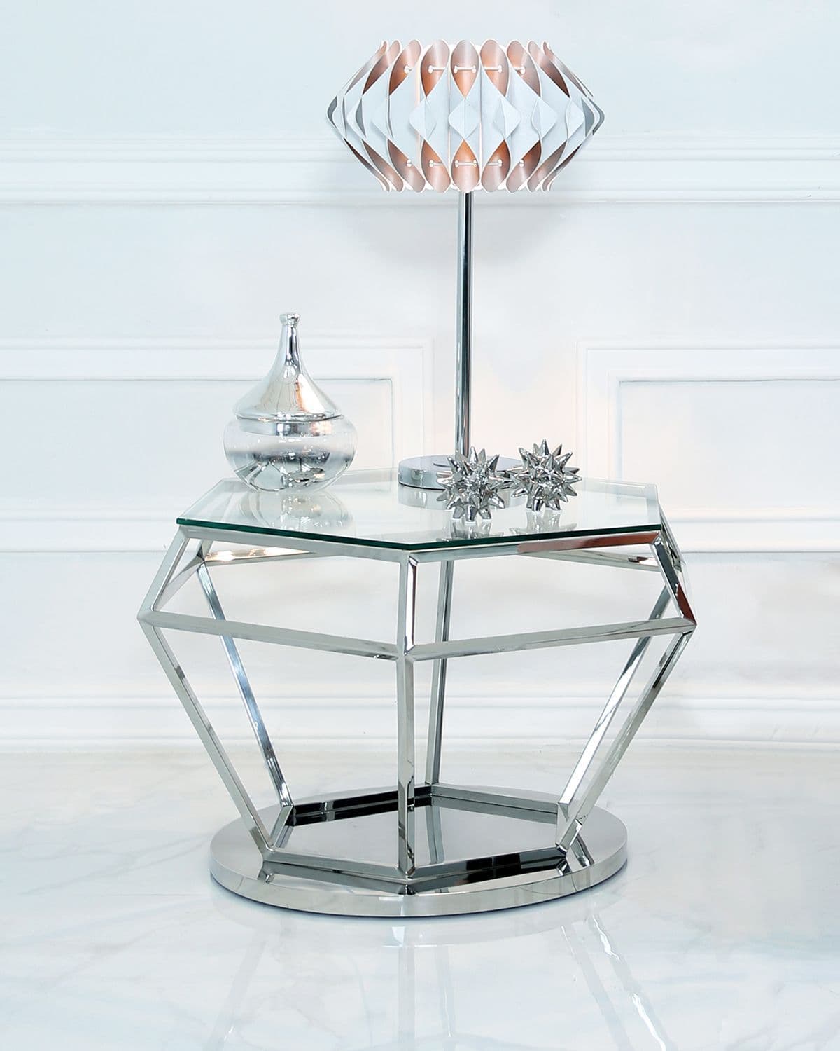 Hexagon Coffee Table  Stainless Steel
