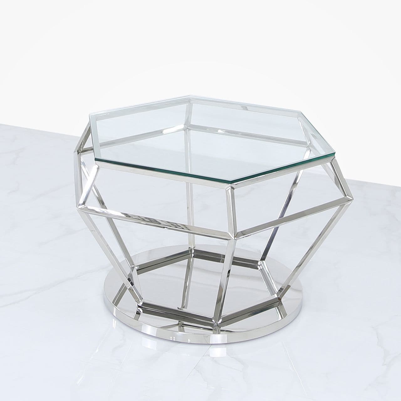 Hexagon Coffee Table  Stainless Steel
