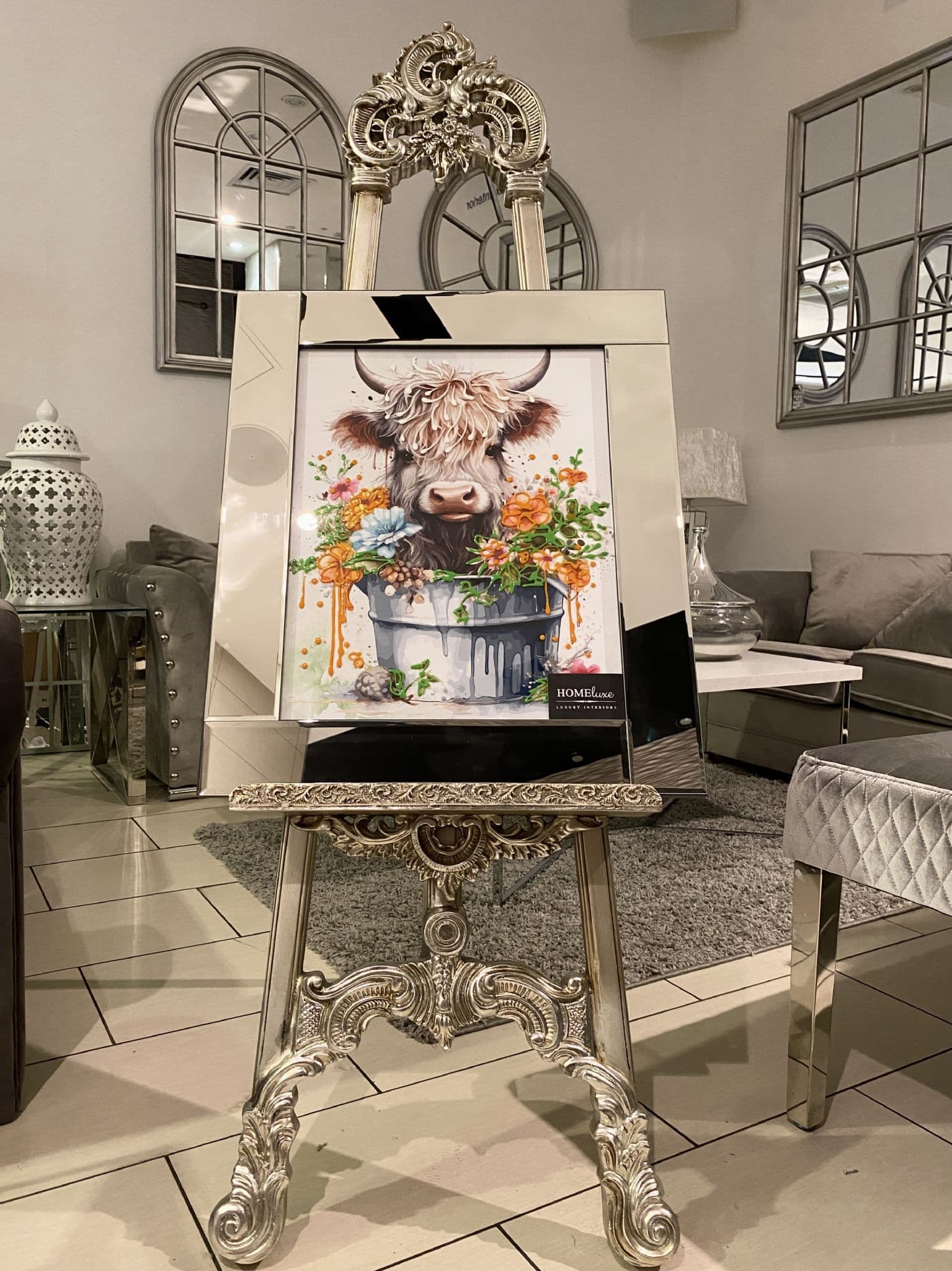 [EKM-AUTOGENERATED]Highlander Female Floral Wall Art Mirror Frame 55Cm X 65Cm