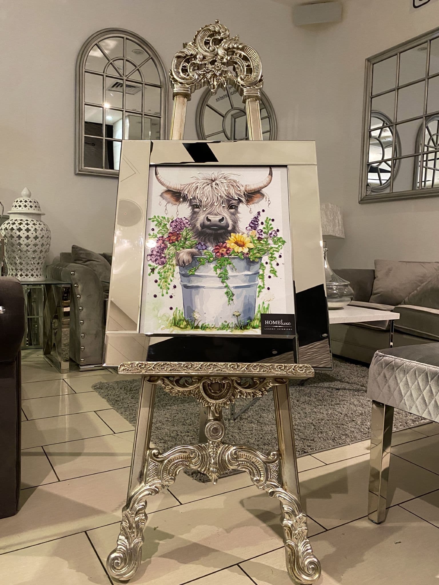 [EKM-AUTOGENERATED]Highlander Male Floral Wall Art Mirror Frame 55Cm X 65Cm