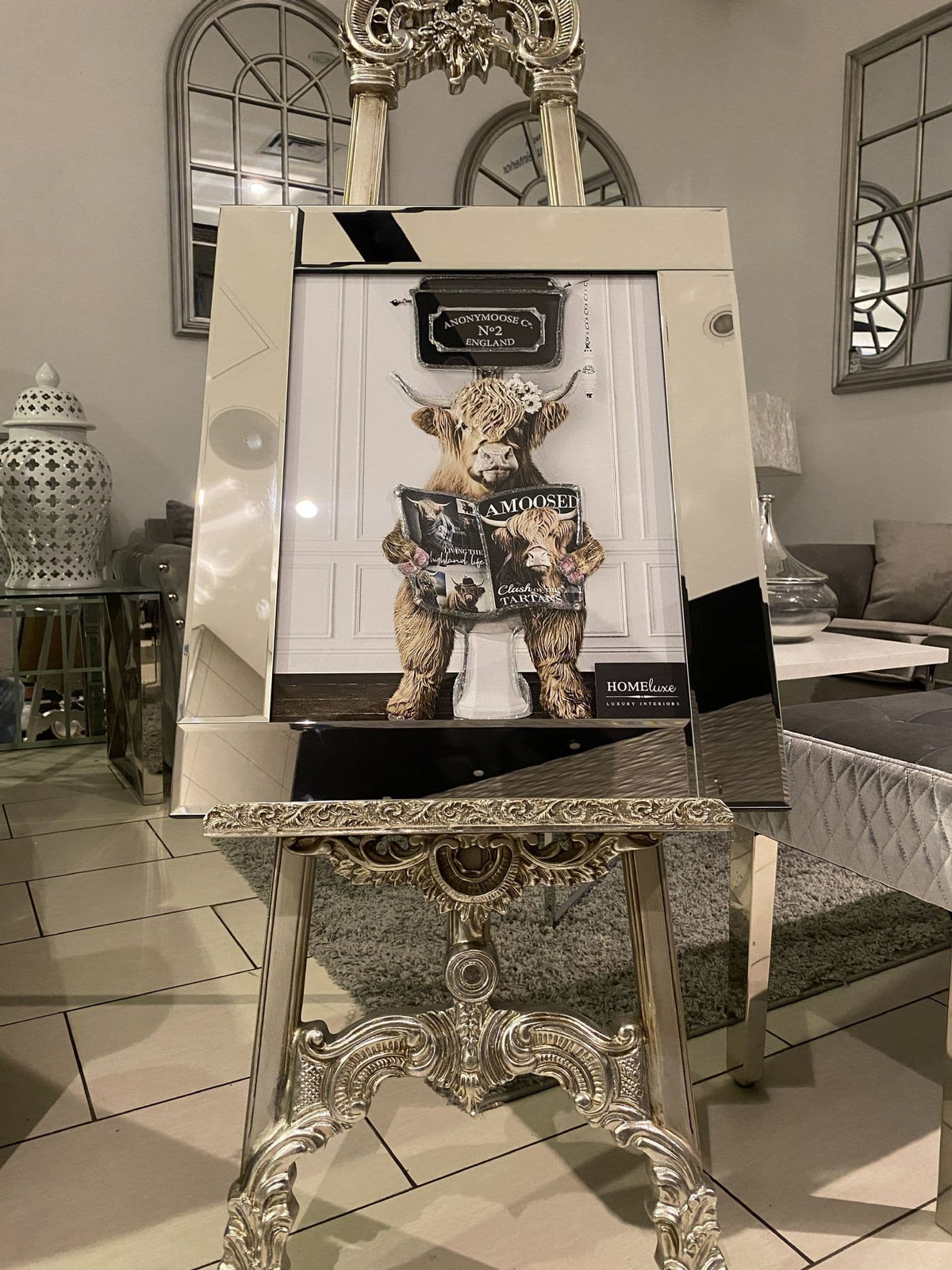 [EKM-AUTOGENERATED]Highlander Sitting Reading Wall Art Mirror Frame 55Cm X 65Cm