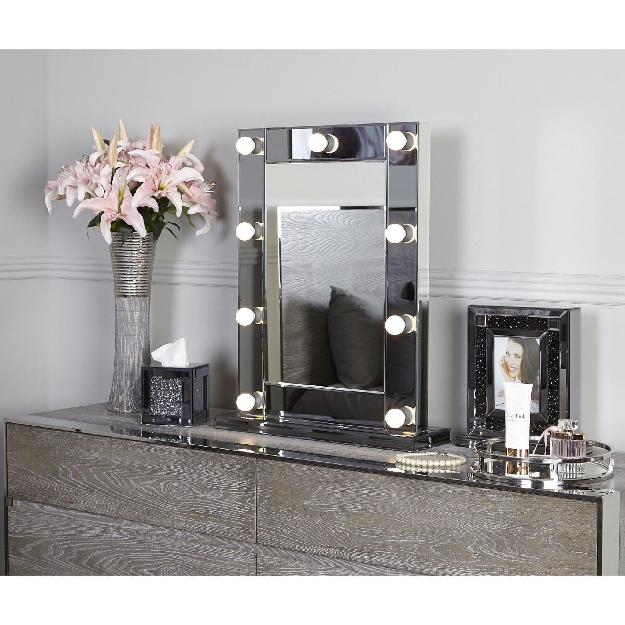 Hollywood 9 Light Vanity Mirror Smoked Mirror Finish