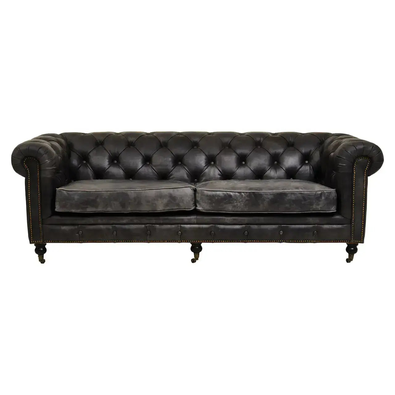[EKM-AUTOGENERATED]Hoxton Ebony Leather Sofa