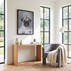 Home Luxe Pug In Bath Foam Framed Wall Art Black & White Print 60X45Cm