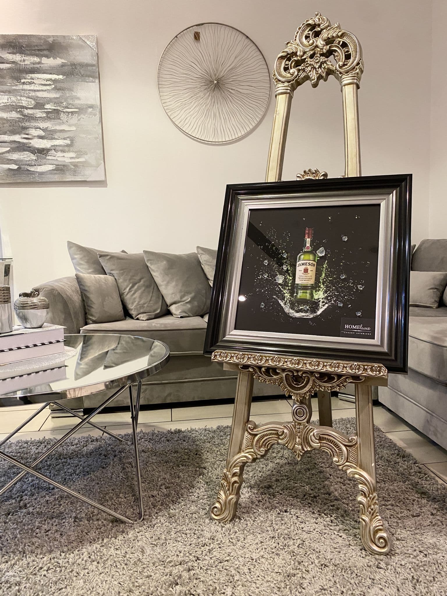 [EKM-AUTOGENERATED]Jameson Whisky Splash Wall Art Black Step Frame